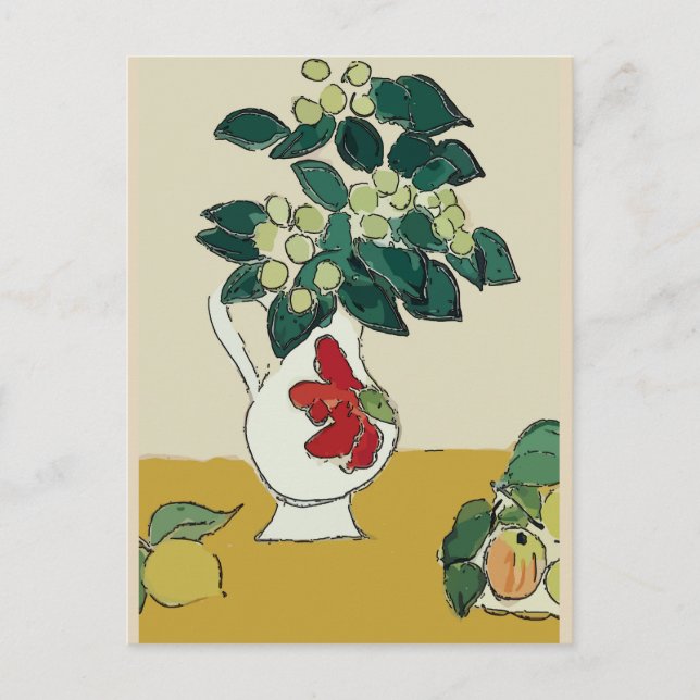 Carte Postale Magnolia à Vase, après Matisse (Devant)