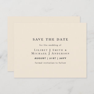 Carte Postale Magnolia Cream Typographie Mariage moderne