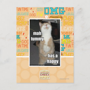 Carte Postale Mah tummy est heureux