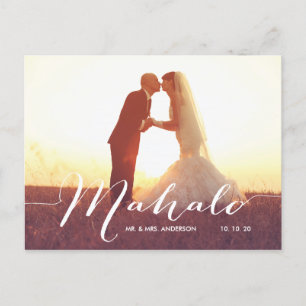 Carte Postale Mahalo 2 Mariage photo Merci