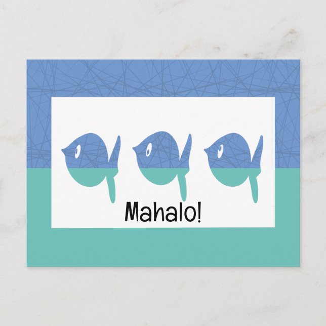 Carte Postale Mahalo signifie Merci (Devant)