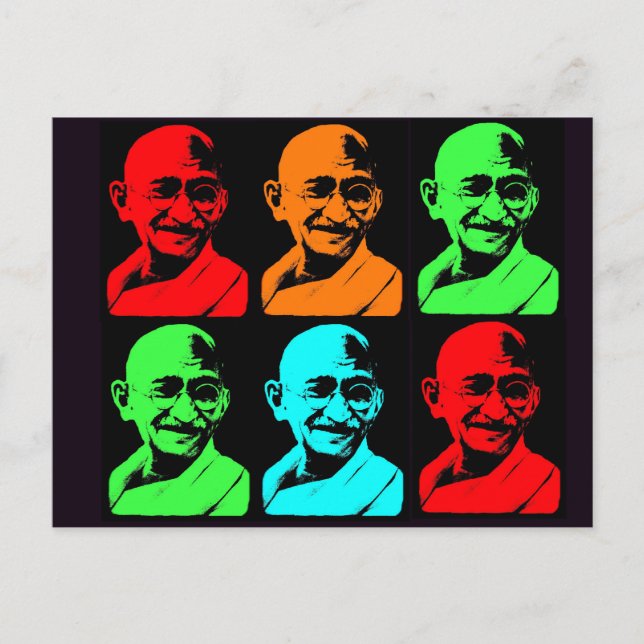 Carte Postale Mahatma Gandhi Collage (Devant)
