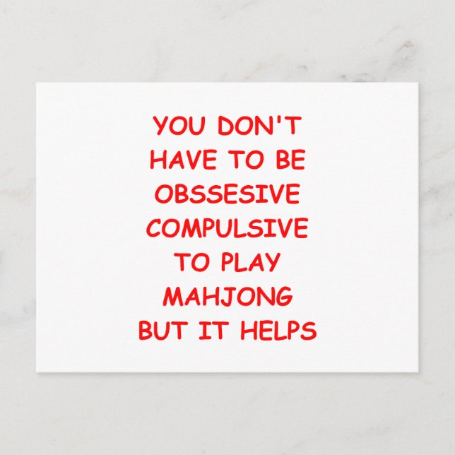 Carte Postale mahjong (Devant)
