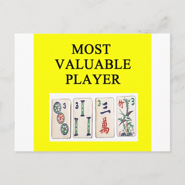 Carte Postale MAHJONG joueur le plus précieux (Devant)