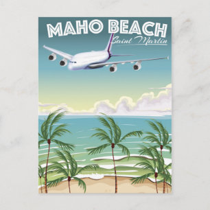 Carte Postale Maho Beach Saint Martin affiche
