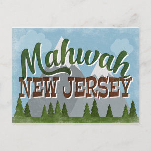 Carte Postale Mahwah New Jersey Fun Retro Snowy Mounts
