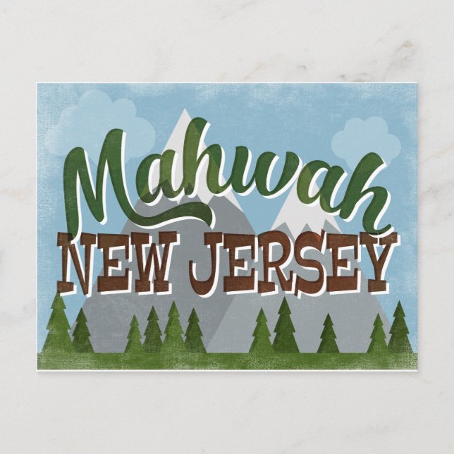 Carte Postale Mahwah New Jersey Fun Retro Snowy Mounts (Devant)