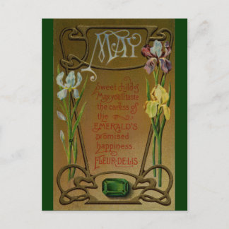 Carte Postale Mai Birthday Emerald et Irises
