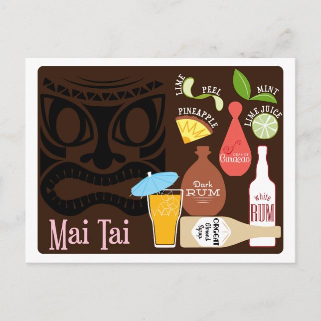 Carte Postale Mai Tai Tiki Bar Cocktail (Devant)