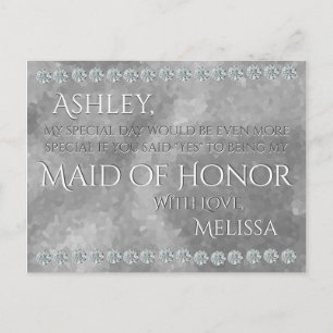 Carte Postale Maid of Honor - Argent & Diamants