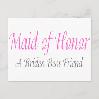 Carte Postale Maid Of Honor (Une Mariée Meilleure Ami)