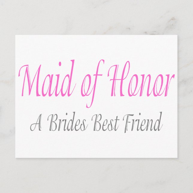 Carte Postale Maid Of Honor (Une Mariée Meilleure Ami) (Devant)