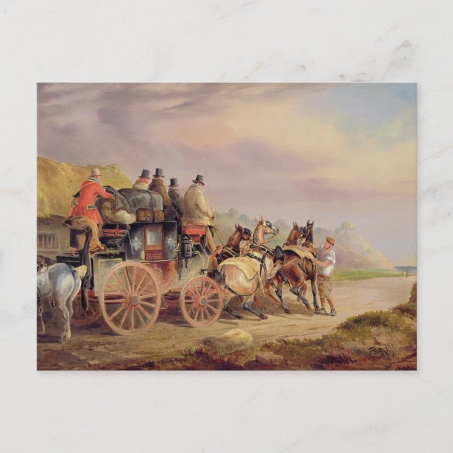 Carte Postale Mail Coaches on the Road : The Quicksilver Devonp (Devant)