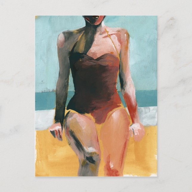 Carte Postale Maillot de bain rouge - Vintage Swim (Devant)