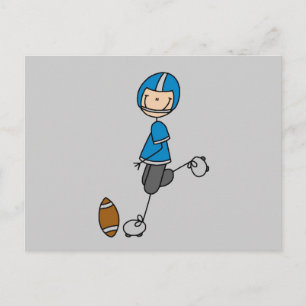 Carte Postale Maillots et Cadeaux Bleus de Joueur de Football