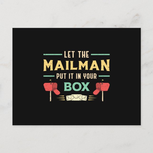 Carte Postale Mailman Day Post Postman Mail Job Delivery Cadeau (Devant)