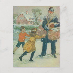 Carte Postale Mailman & Enfants