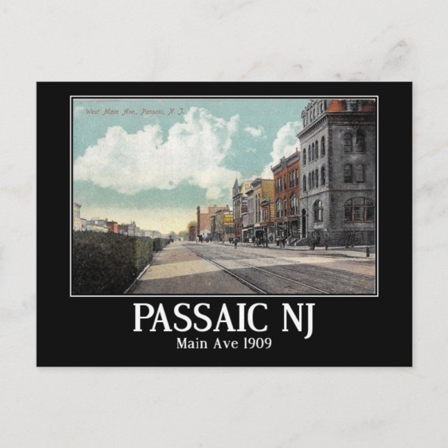 Carte Postale Main Ave, Passaic, New Jersey Vintage (Devant)