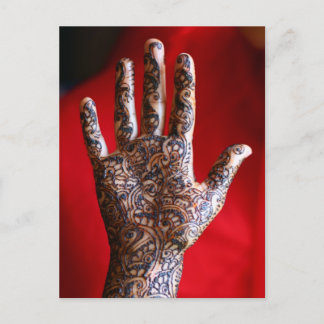 Carte Postale Main de henné Mehndi