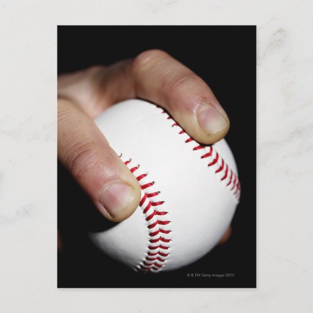 Carte Postale Main de lanceur saisissant une balle de baseball (Devant)