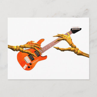 Carte Postale Main en bois jouer guitare électrique design cadea