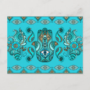 Carte Postale Main Hamsa - Main de l'ornement Fatima