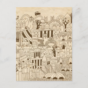 Carte Postale Main Londres tirée sur vieux papier