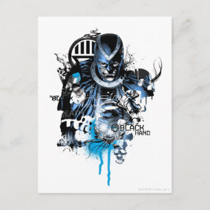 Carte Postale Main noire - Collage bleu