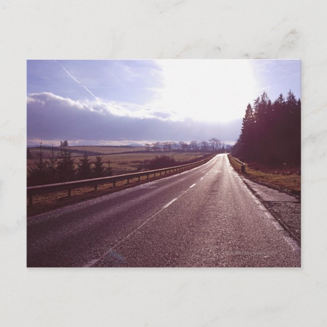 Carte Postale Main road with low winter sun. (Devant)