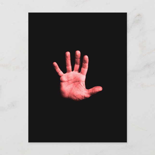 Carte Postale Main rouge. (Devant)