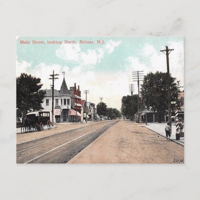 Carte Postale Main St., Belmar, New Jersey 1906 (Devant)