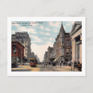 Carte Postale Main St, Dallas, Texas Vintage