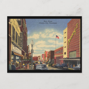 Carte Postale Main St, Johnson City, Tennessee Vintage