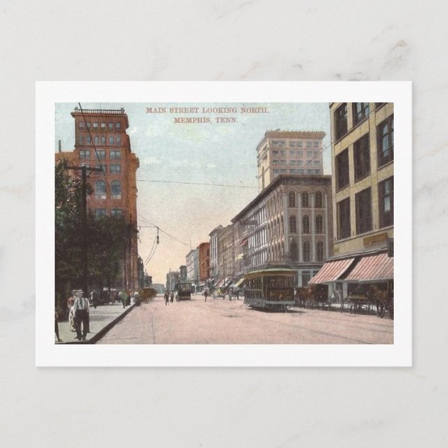 Carte Postale Main St, Memphis, Tennessee Vintage (Devant)