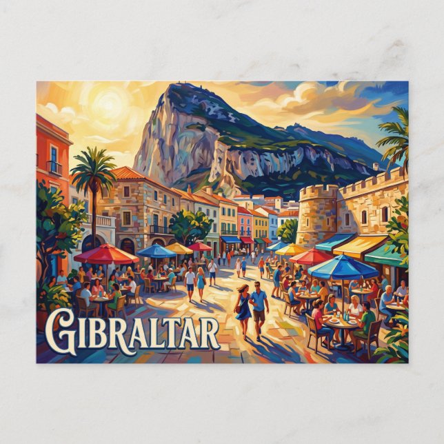 Carte Postale Main Street & Casemates Square, Gibraltar (Devant)