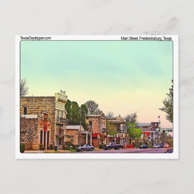 Carte Postale Main Street, Fredericksburg, TX (Devant)
