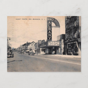 Carte Postale Main Street, Nouveau-Brunswick, NJ Vintage