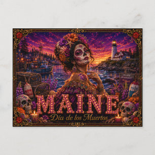 Carte Postale Maine Día de los Muertos Rétro
