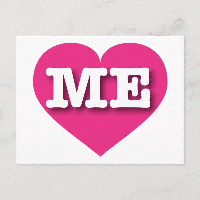 Carte Postale Maine Hot Pink Heart - Je m'aime (Devant)