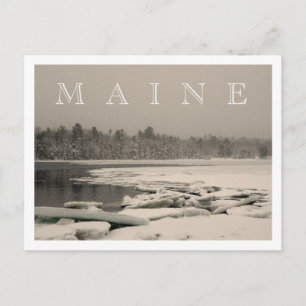 Carte Postale MAINE - L'hiver sur la baie
