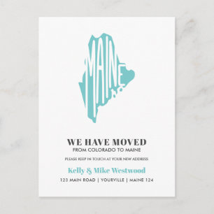 Carte Postale MAINE Nous avons déplacé Nouvelle adresse Nouveau 