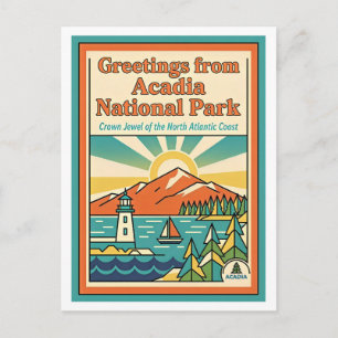 Carte Postale MAINE Parc national d'Acadia Rétro