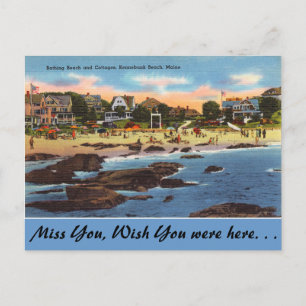 Carte Postale Maine, Plage & Cottages, Kennebunk Beach