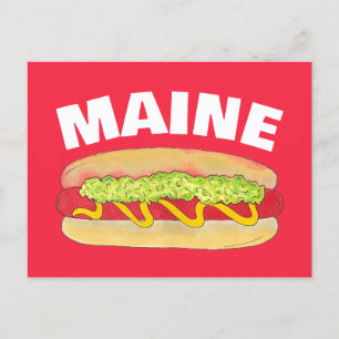 Carte Postale Maine Red Snapper Hotdog Portland ME Food Cookout