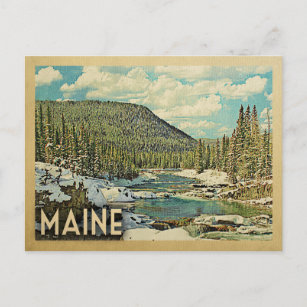 Carte Postale Maine Vintage voyage Snowy Winter Nature
