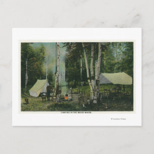Carte Postale MaineVue d'un terrain de camping dans le Maine Woo