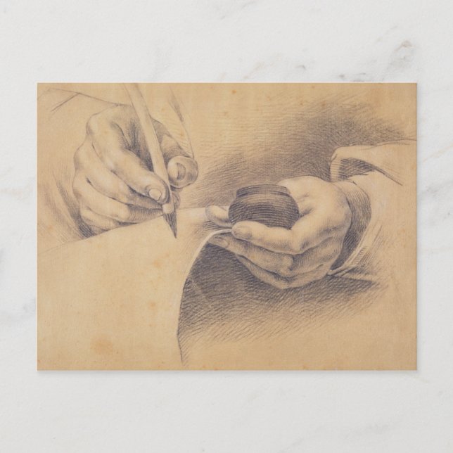 Carte Postale Mains de dessin, 1798 (Devant)