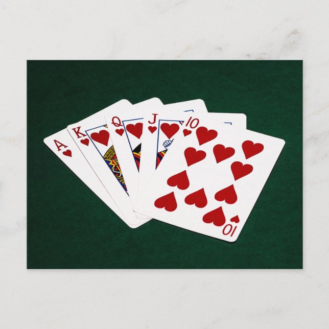 Carte Postale Mains de poker - Brosse royale - Coeur (Devant)