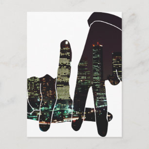 Carte Postale mains sur la skyline de LA