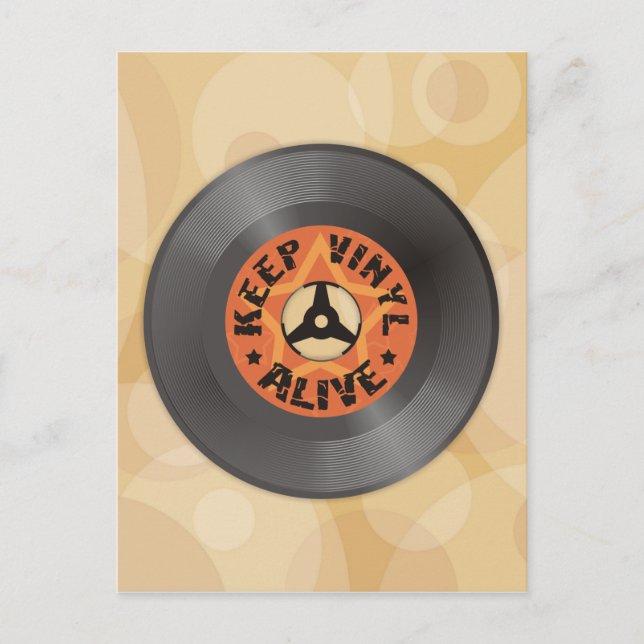 Carte Postale Maintenez le vinyle vivant (Devant)